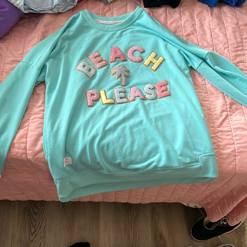blue teal beach please shirt